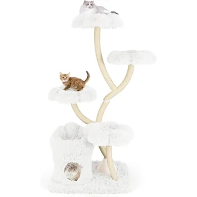 Giantex Arbre à Chat Design Incurvé,XXL avec Griffoir en Sisal