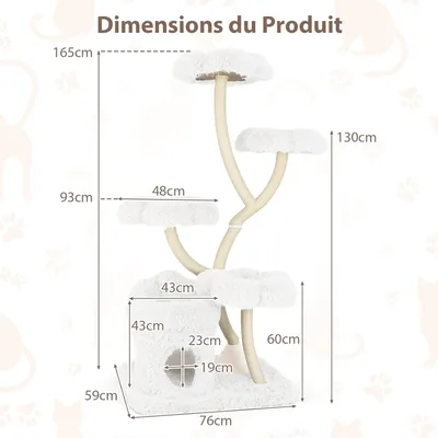 Giantex Arbre à Chat Design Incurvé,XXL avec Griffoir en Sisal Giantex Arbre à Chat Design Incurvé,XXL avec Griffoir en Sisal