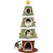 Giantex Kratzbaum „Weihnachtsbaum“ Mit Gemütlichen Häuschen Auf 4 Ebenen