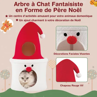 GIANTEX Arbre a Chat Maison avec Perchoir Supérieur Rembourré