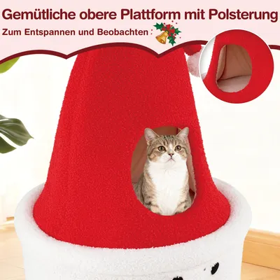 GIANTEX Kratzbaum mit Plattform,Aussichtsplattform,Hängematte Kratzstämmen