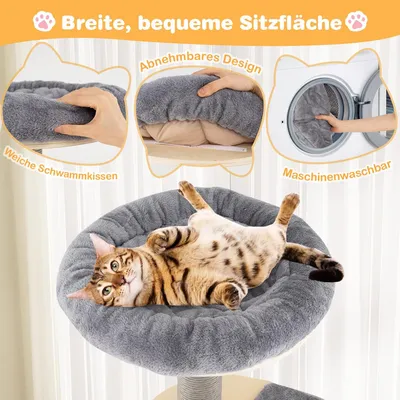 Giantex Mehrstufiger Kratzbaum Mit Oberer Sitzplattform Giantex Mehrstufiger Kratzbaum Mit Oberer Sitzplattform