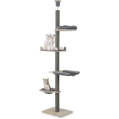 Giantex Arbre a Chat du Sol au Plafond à 5 Niveaux, Hauteur Réglable