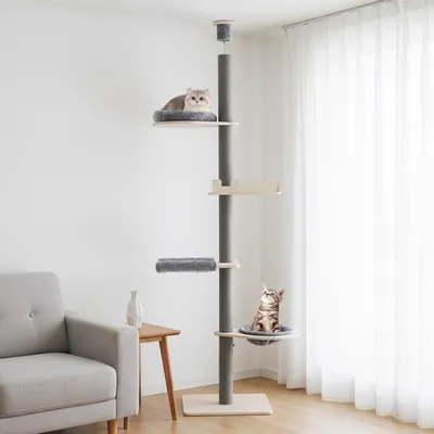 Giantex Katzenbaum Vom Boden Bis Zur Decke Mit 5 Ebenen, Höhenverstellbar Giantex Katzenbaum Vom Boden Bis Zur Decke Mit 5 Ebenen, Höhenverstellbar