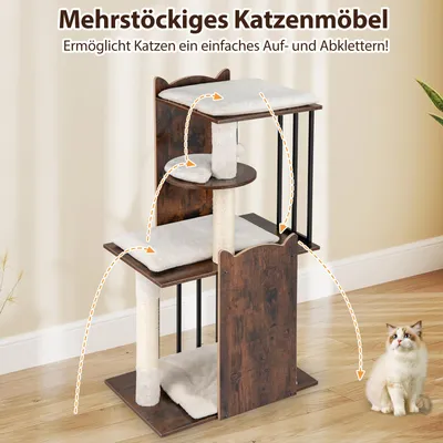 Giantex Mehrstöckiger Katzenbaum Mit Sisalpfosten Und Spielzubehör Giantex Mehrstöckiger Katzenbaum Mit Sisalpfosten Und Spielzubehör