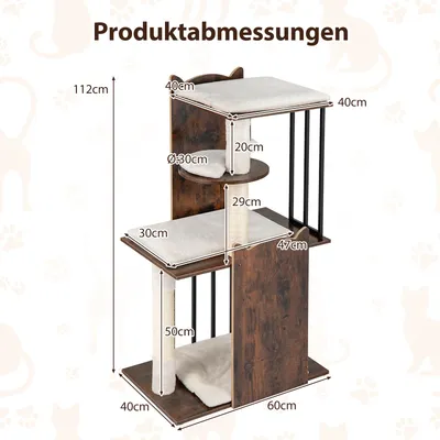 Giantex Mehrstöckiger Katzenbaum Mit Sisalpfosten Und Spielzubehör Giantex Mehrstöckiger Katzenbaum Mit Sisalpfosten Und Spielzubehör