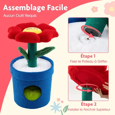 Giantex Arbre à Chat d'Intérieur, Tour pour Chatons avec Perchoir Rembourré