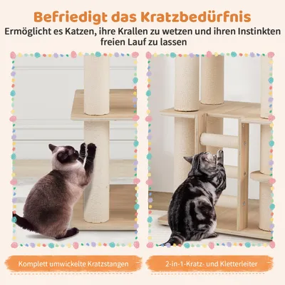 Giantex Mehrstufiger Aktivitätskratzbaum Mit Höhle Und Stabilem Stand