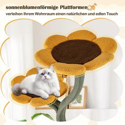 Giantex Kratzbaum Mit Plattformen In Sonnenblumenform, Kratzstangen Giantex Kratzbaum Mit Plattformen In Sonnenblumenform, Kratzstangen