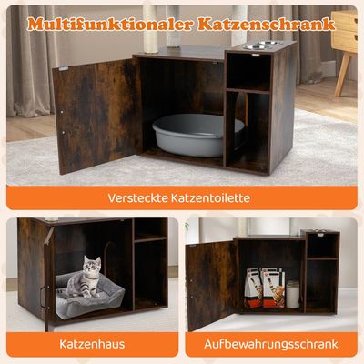 Giantex Katzenschrank Mit Katzenbaum, Höhle Und Futternäpfen
