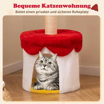 Giantex Weihnachts-Kratzbaum Mit 3 Ebenen, Oberer Sitzplatz, Großes Haus Giantex Weihnachts-Kratzbaum Mit 3 Ebenen, Oberer Sitzplatz, Großes Haus