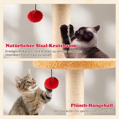 Giantex Weihnachts-Kratzbaum Mit 3 Ebenen, Oberer Sitzplatz, Großes Haus Giantex Weihnachts-Kratzbaum Mit 3 Ebenen, Oberer Sitzplatz, Großes Haus
