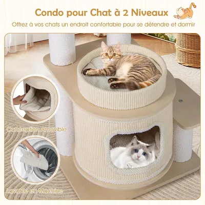 Giantex Arbre a Chat Hauteur 151CM,XXL avec 7 Griffoirs en Sisal Giantex Arbre a Chat Hauteur 151CM,XXL avec 7 Griffoirs en Sisal