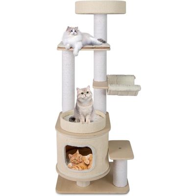 Giantex Arbre a Chat Hauteur 151CM,XXL avec 7 Griffoirs en Sisal