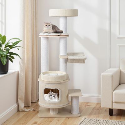 Giantex Arbre a Chat Hauteur 151CM,XXL avec 7 Griffoirs en Sisal