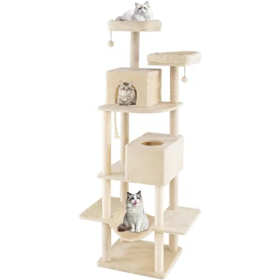 Giantex Meuble Litiere Chat D’Angle, 78x50x138 CM