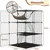 Giantex Cage pour chat d'intérieur, en métal, avec 3 portes et 2 échelles