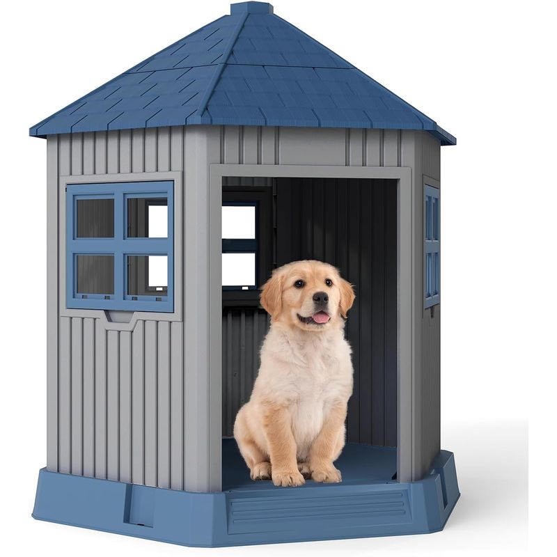 Giantex Hundehütte Für Draußen Und Drinnen Im Scheunenstil
