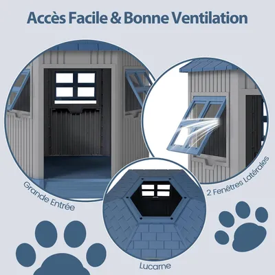 Giantex Niche pour Chien Exterieur/Interieur en Style Grange cages