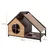 Giantex Holz-Katzenhäuschen, 2 Eingänge, Veranda, Abnehmbares Dach Giantex Holz-Katzenhäuschen, 2 Eingänge, Veranda, Abnehmbares Dach