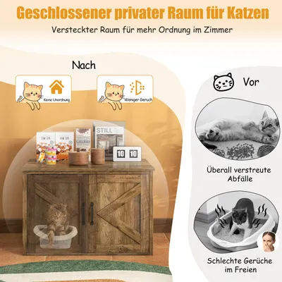 Giantex Tierhaus Mit Schrank Und Katzenstreu-Behälter – 4-in-1-Möbel Giantex Tierhaus Mit Schrank Und Katzenstreu-Behälter – 4-in-1-Möbel