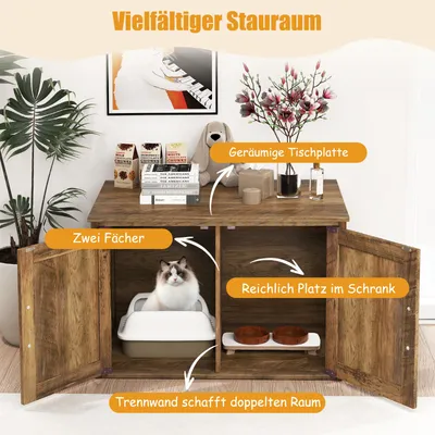 Giantex Tierhaus Mit Schrank Und Katzenstreu-Behälter – 4-in-1-Möbel Giantex Tierhaus Mit Schrank Und Katzenstreu-Behälter – 4-in-1-Möbel