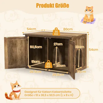 Giantex Tierhaus Mit Schrank Und Katzenstreu-Behälter – 4-in-1-Möbel Giantex Tierhaus Mit Schrank Und Katzenstreu-Behälter – 4-in-1-Möbel