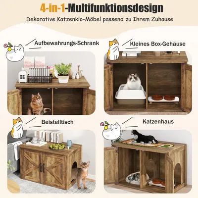 Giantex Tierhaus Mit Schrank Und Katzenstreu-Behälter – 4-in-1-Möbel Giantex Tierhaus Mit Schrank Und Katzenstreu-Behälter – 4-in-1-Möbel