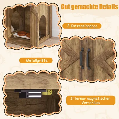 Giantex Tierhaus Mit Schrank Und Katzenstreu-Behälter – 4-in-1-Möbel Giantex Tierhaus Mit Schrank Und Katzenstreu-Behälter – 4-in-1-Möbel
