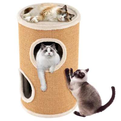 Giantex Kratzbaum Für Katzen Mit 3 Ebenen, Katzenturm Giantex Kratzbaum Für Katzen Mit 3 Ebenen, Katzenturm