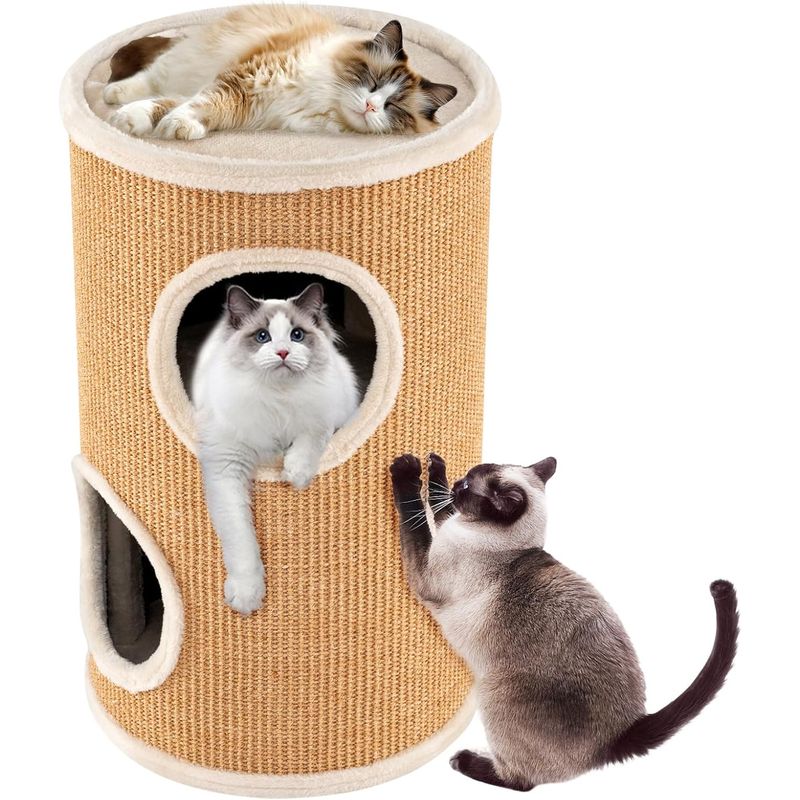 Giantex Kratzbaum Für Katzen Mit 3 Ebenen, Katzenturm