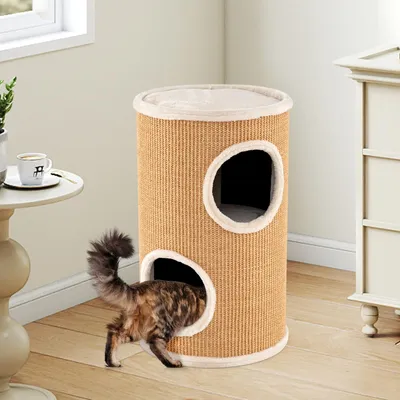 Giantex Kratzbaum Für Katzen Mit 3 Ebenen, Katzenturm Giantex Kratzbaum Für Katzen Mit 3 Ebenen, Katzenturm