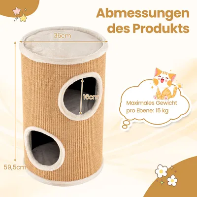 Giantex Kratzbaum Für Katzen Mit 3 Ebenen, Katzenturm Giantex Kratzbaum Für Katzen Mit 3 Ebenen, Katzenturm