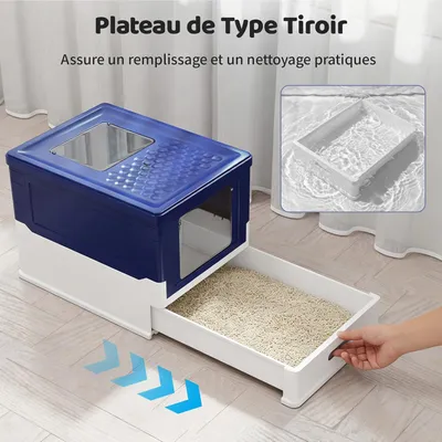 Giantex Bac a Litiere pour Chat Pliable Fermé, 50 x 38 x 37 CM