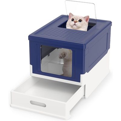 Giantex Bac a Litiere pour Chat Pliable Fermé, 50 x 38 x 37 CM