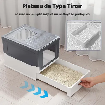 Giantex Bac a Litiere pour Chat Pliable Fermé, 50 x 38 x 37 CM