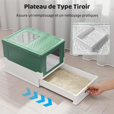 GIANTEX Bac a Litiere pour Chat Pliable Fermé, 50 x 38 x 37 CM