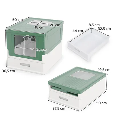 Giantex Katzentoilette Mit Deckel, 2-Wege-Design Und Ausziehbarem Tablett Giantex Katzentoilette Mit Deckel, 2-Wege-Design Und Ausziehbarem Tablett