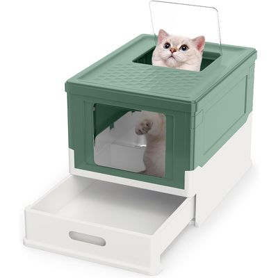 Giantex Bac a Litiere pour Chat Pliable Fermé, 50 x 38 x 37 CM