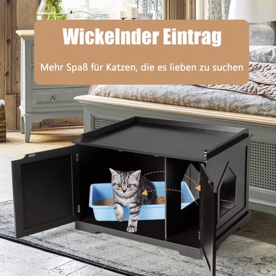 Giantex Katzenklo, Katzentoilettenmöbel Mit 2 Türen