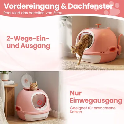 GIANTEX Geschlossene Katzentoilette Mit Doppelteingang Und Schublade
