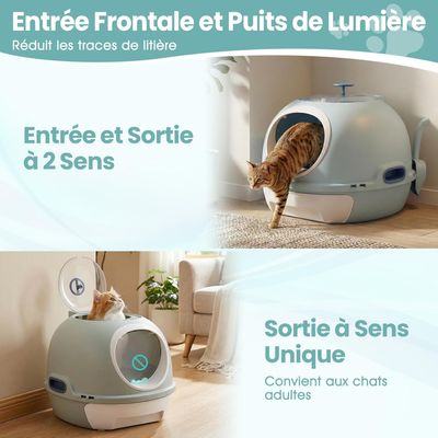 Giantex Bac a Litiere pour Chat Fermé XXL, 55x46x40 CM