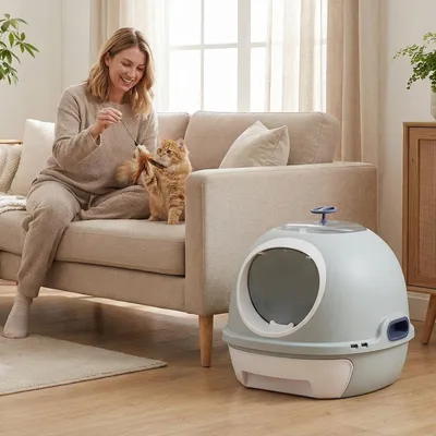 GIANTEX Geschlossene Katzentoilette Mit Doppelteingang Und Schublade