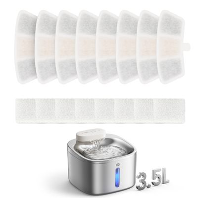 6 filtres de rechange pour la fontaine à eau pour chat de 3,5 litres