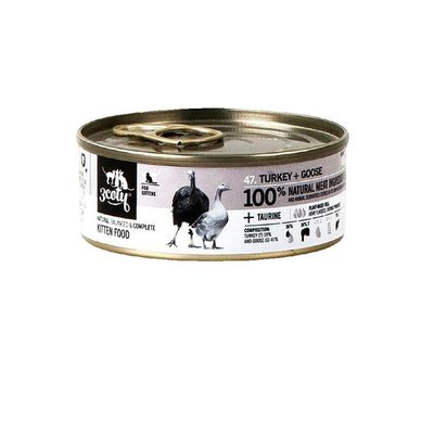 3Coty Aliment humide pour chatons 3Coty dinde + oie