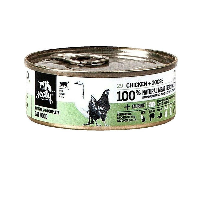 3Coty Nourriture humide pour chats 3Coty au poulet et à l'oie