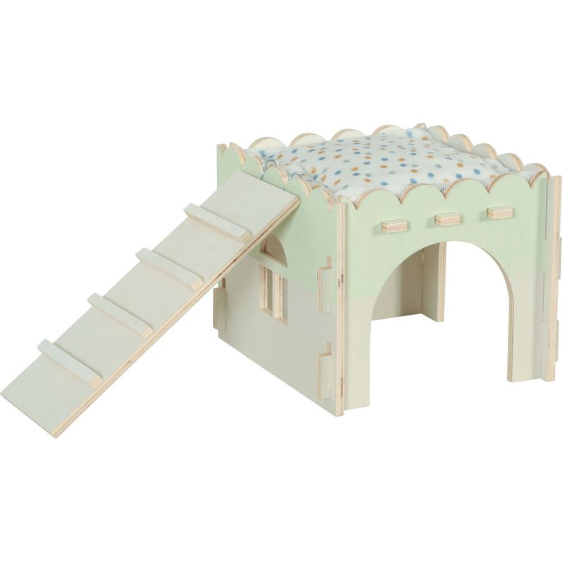 Maison bois cosy 25 x 44 x 20 cm lapin nain, cochon d'inde et octodon