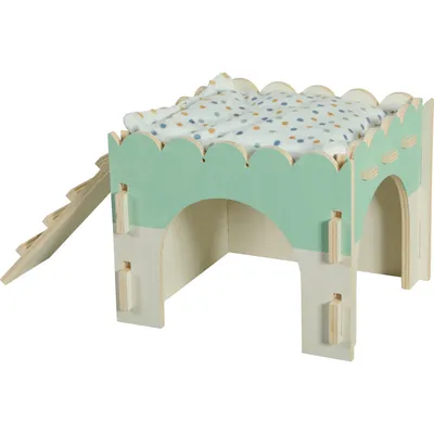 Maison bois cosy 25 x 44 x 20 cm lapin nain, cochon d'inde et octodon Maison bois cosy 25 x 44 x 20 cm lapin nain, cochon d'inde et octodon