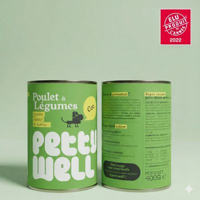 Petty Well - Pâtées Sans Céréales Poulet & Carottes pour Chien