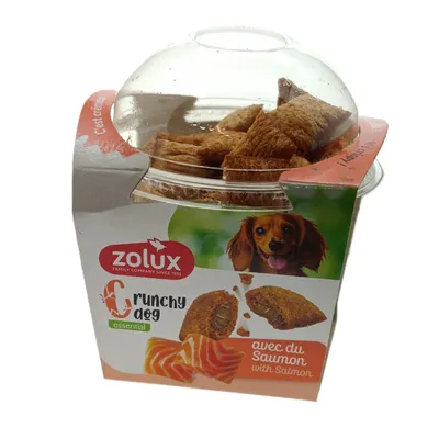 Friandises Crunchy Dog Saumon 75 g pour chien